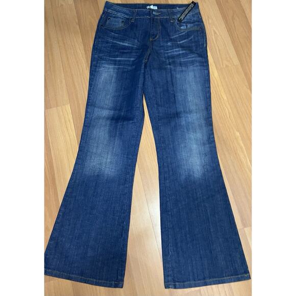 Fashion Bug 90's Y2k Hip Huggers High Rise Flare Leg Women Jeans Blue Size 10 - Picture 5 of 13